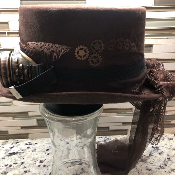 Unisex Brown Steampunk Top Hat One Sits Fits Most Halloween Theater Ren Faire main image 9